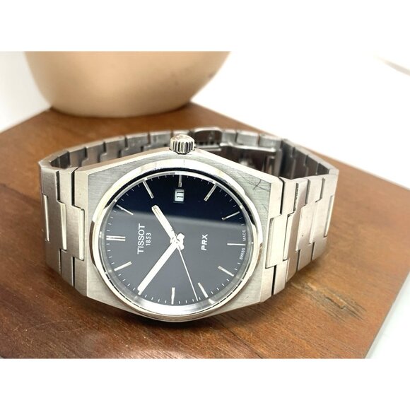 Tissot PRX Men's Watch Swiss Quartz 40mm Blue Dial Silver Steel T1374101104100 - Picture 8 of 14